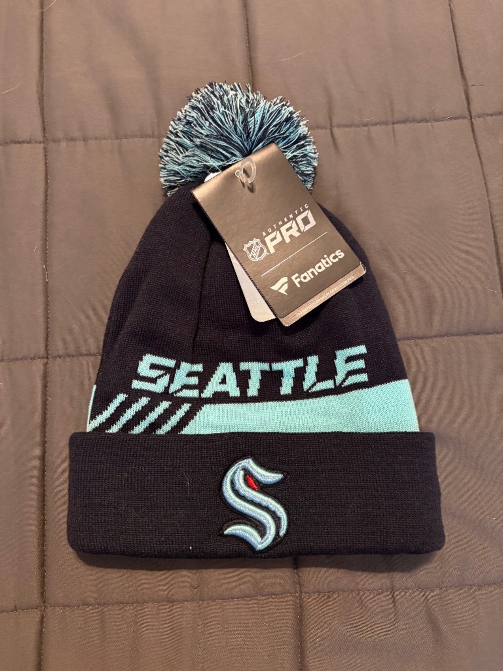 Seattle Kraken Authentic Pro Rink Cuffed Knit Beanie by Fanatics